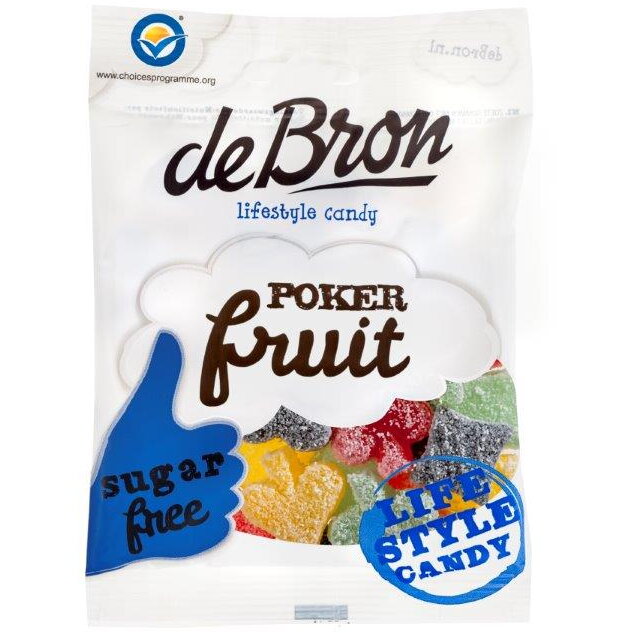 Jeleuri gumate Poker fruit 90g - De Bron