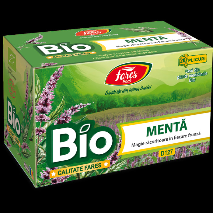 Menta bio, D127, ceai la plic Fares