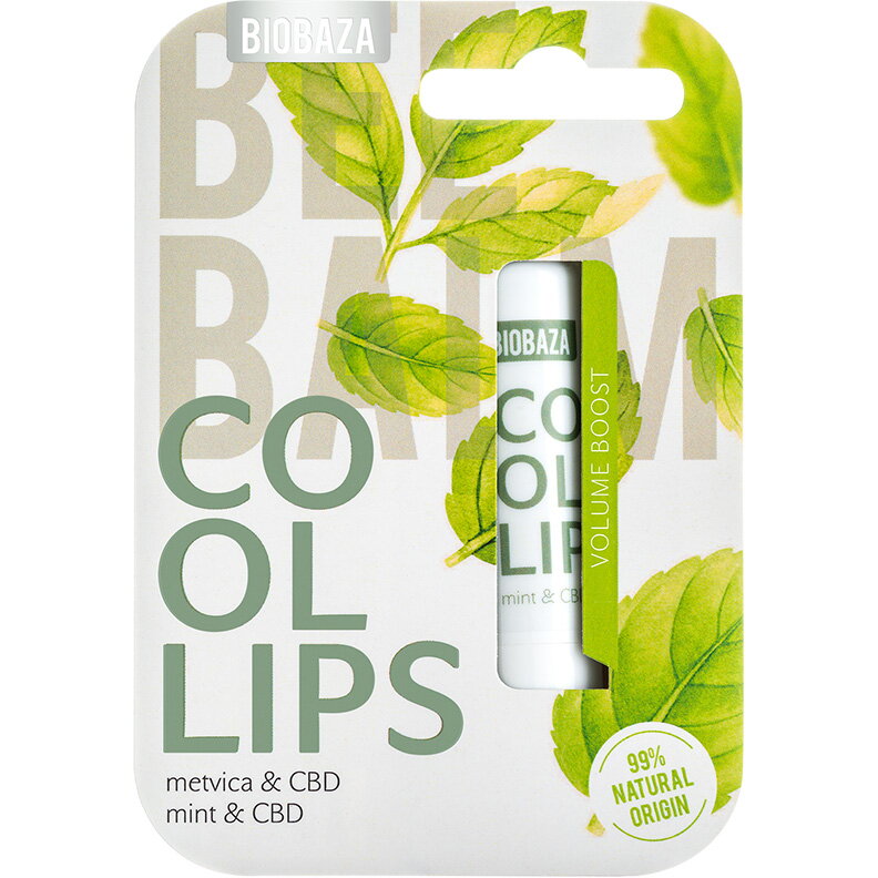 Balsam natural pentru buze, cu menta si CBD, COOL LIPS, BIOBAZA, 4,5 g