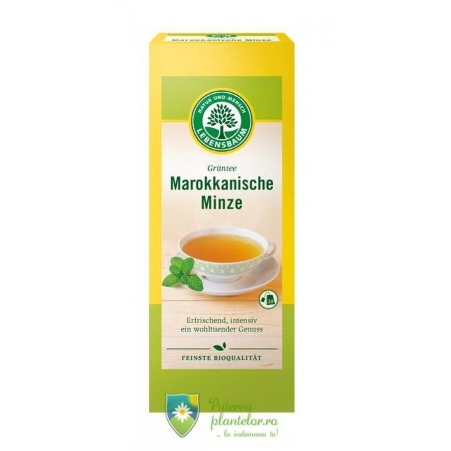 Ceai bio marocan cu menta 20 plicuri