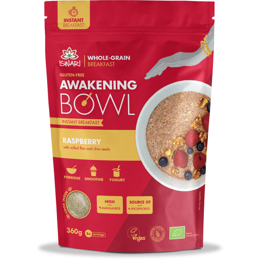 Mic dejun instant BIO cu zmeura, in si chia Iswari