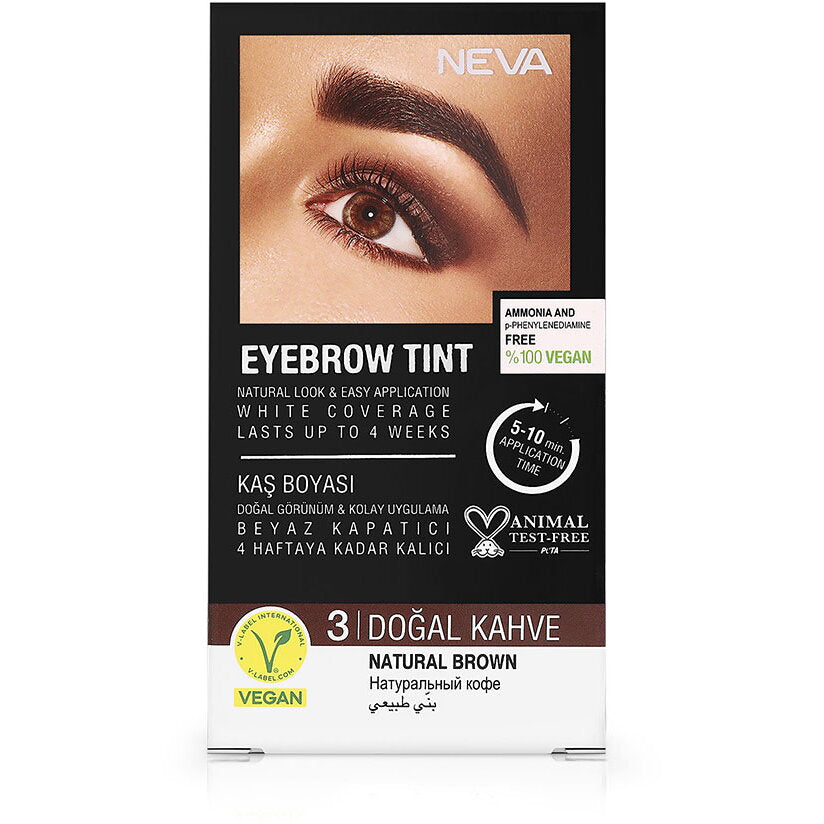 Vopsea permanenta pentru sprancene Saten Natural, fara amoniac, 100% vegana, Neva, 30 ml