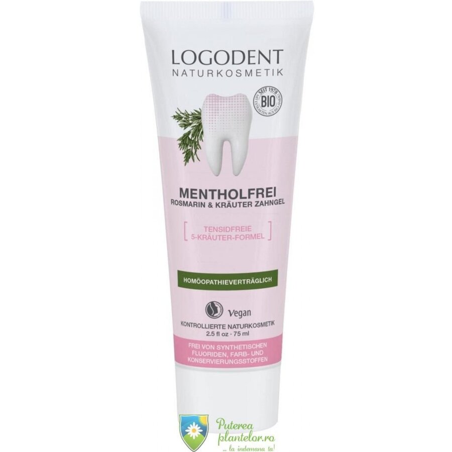 Pasta de dinti gel fara mentol cu rosmarin si plante 75 ml