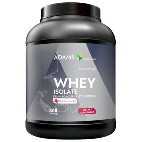 Izolat proteic din zer, căpșuni, 908gr, Adams