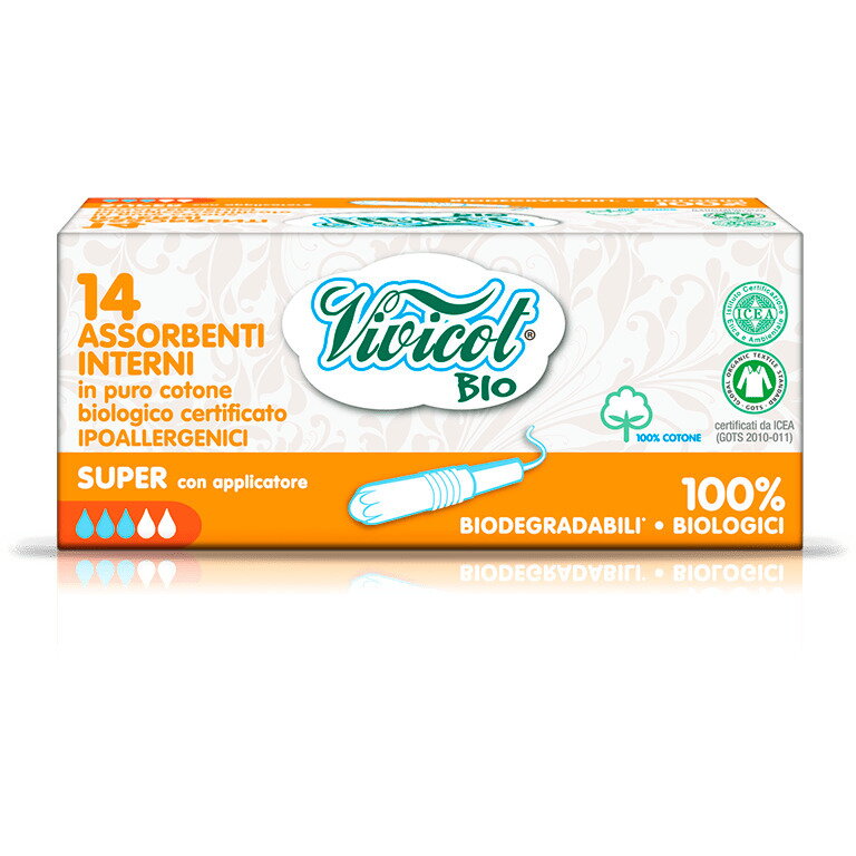 Tampoane din bumbac bio hipoalergenic, compostabil, cu aplicator (14 buc) - 3 picaturi