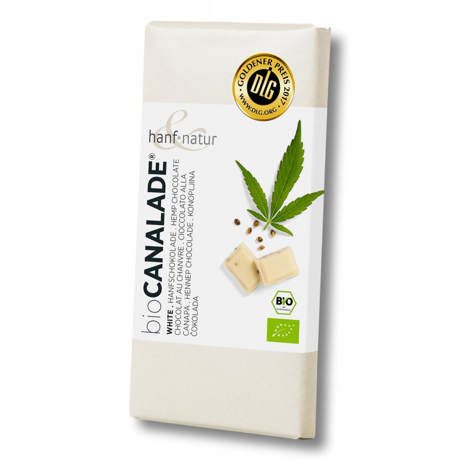 Ciocolata alba BIO cu seminte de canepa Hanf Natur 100 gr