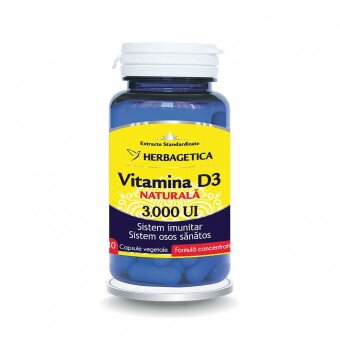 Vitamina D3 naturala 3000 UI 30 capsule