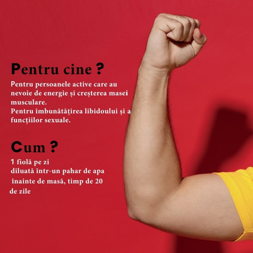 Maca 1500 tribulus ginseng ghimbir bio 20 fiole