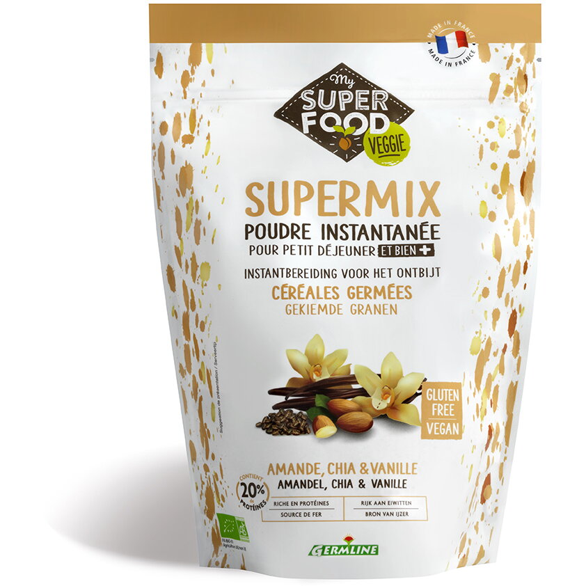 Supermix pentru micul dejun cu migdale, chia si vanilie bio 350g Germline