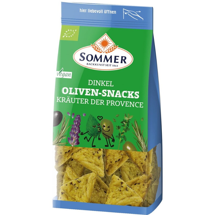 Snack vegan din spelta cu masline si ierburi de provence BIO