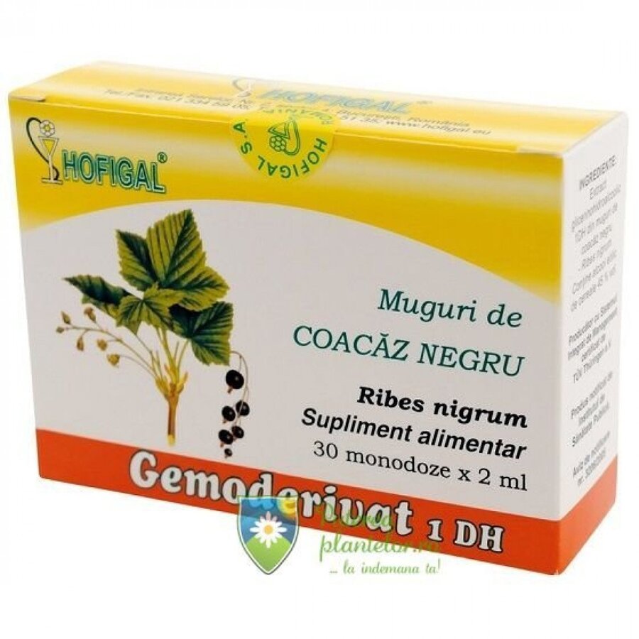 Gemoderivat muguri de Coacaz negru 30 monodoze