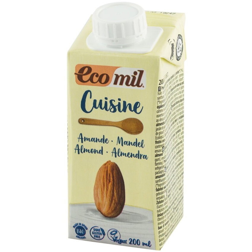 Crema vegetala BIO din migdale , pentru gatit , 200 ml Ecomil cuisine