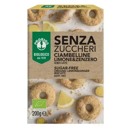 Biscuiti bio fara zahar cu lamaie si ghimbir, 200 g, Probios
