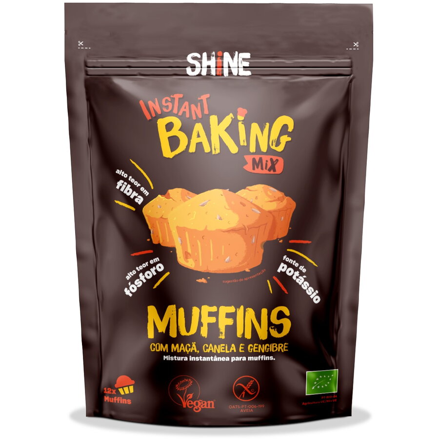 Amestec instant BIO pentru muffins, cu mere, scortisoara si ghimbir Shine
