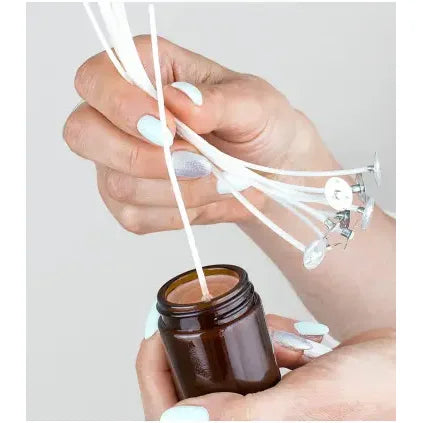 Set fitil+capse pentru lumanari 10 buc X 15 cm