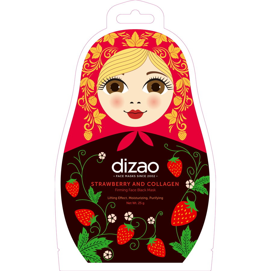 Masca de fata neagra tip servetel cu efect de lifting cu capsuni si colagen, 1 buc