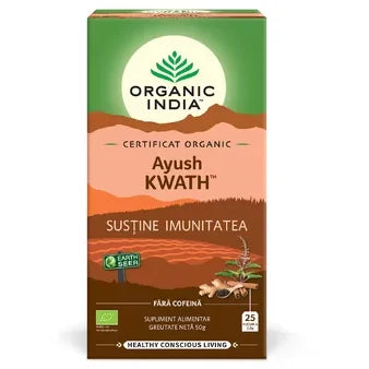 ORGANIC INDIA Ceai Tulsi Ayush KWATH Sistem imunitar 25 plic NOU