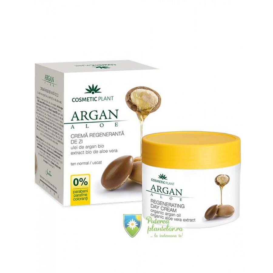Crema regeneranta de zi cu ulei argan si aloe vera Bio 50 ml
