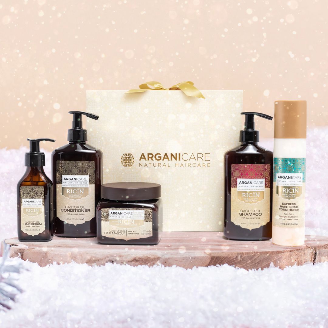 Set rutina pentru stimularea cresterii parului cu ulei de ricin - Arganicare