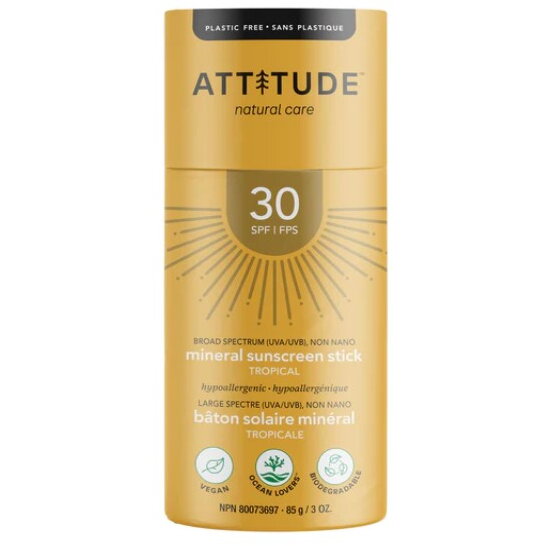 Stick pentru protectie solara minerala fara plastic SPF 30, TROPICAL, 85 G