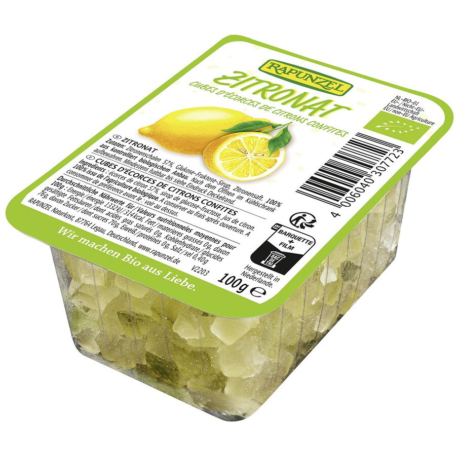Coaja de lamaie confiata bio Rapunzel, 100g Expira: 01.06.2025