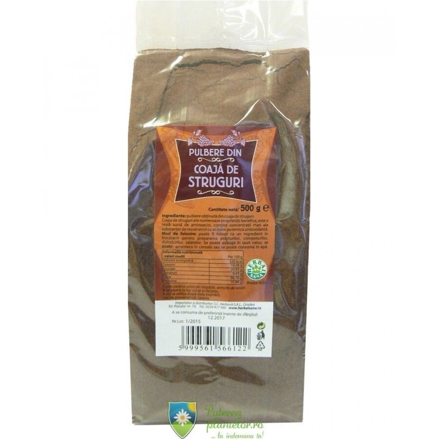 Pulbere (faina) din coaja de Struguri 500 gr Expira 27.11.25