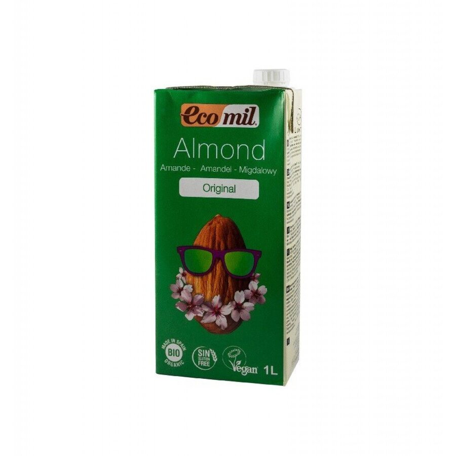 Bautura bio de migdale original indulcita cu sirop de agave Ecomil 1l