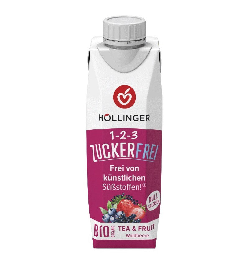 Ceai bio fără zahăr, cu fructe de pădure, 300ml Hollinger