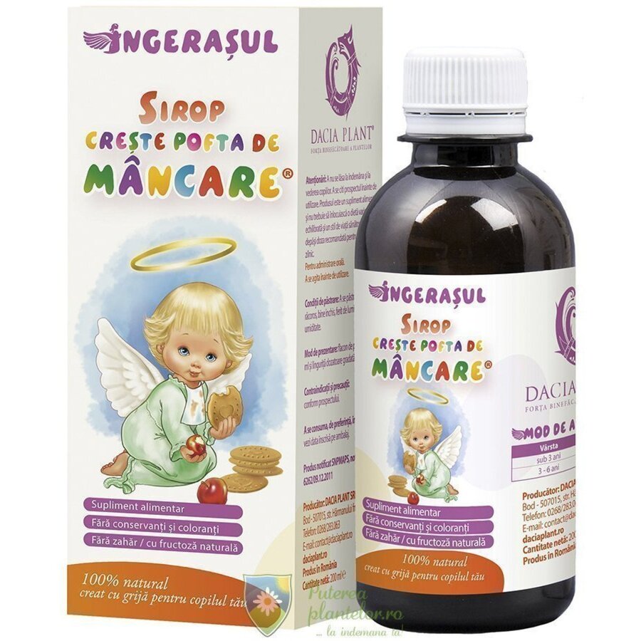 Sirop Creste pofta de mancare copii Ingerasul 200 ml