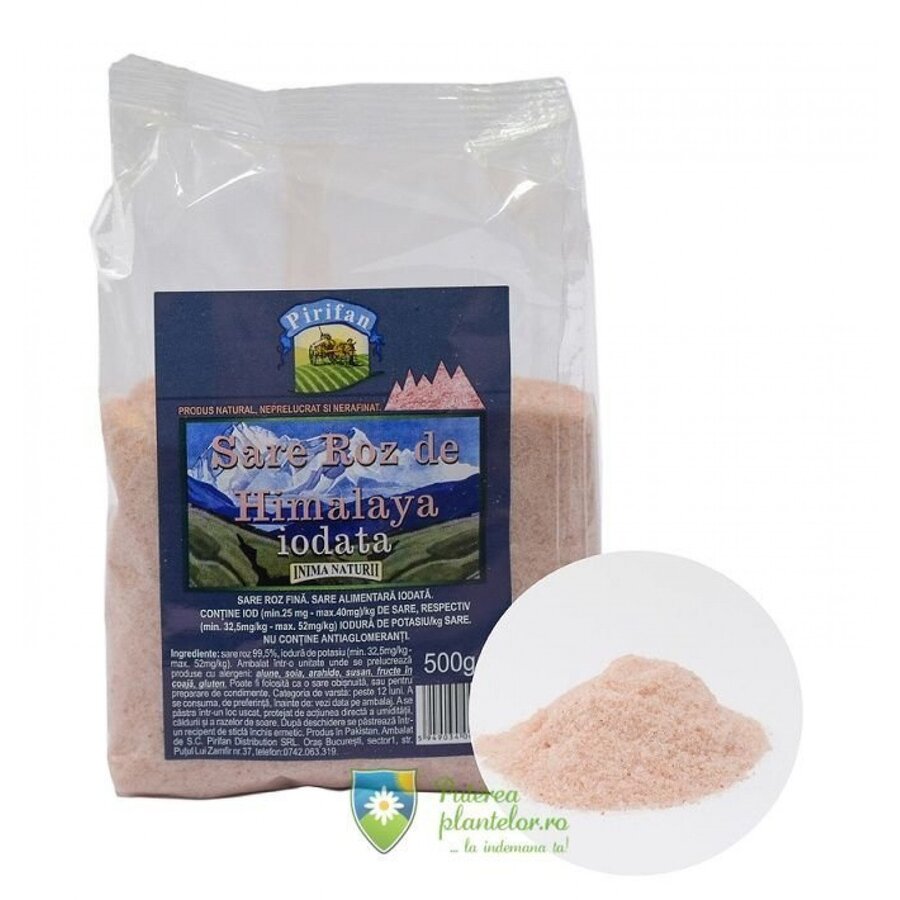 Sare roz de Himalaya iodata 500 gr