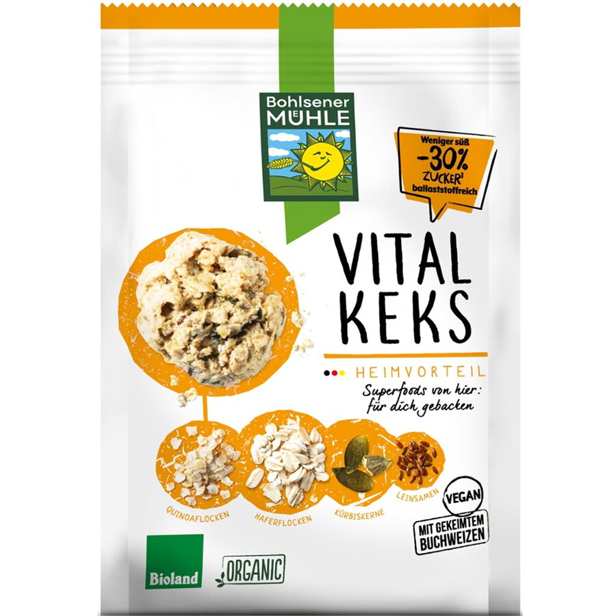 Biscuiti din ovaz cu seminte bio Bohlsener Muehle, 150g