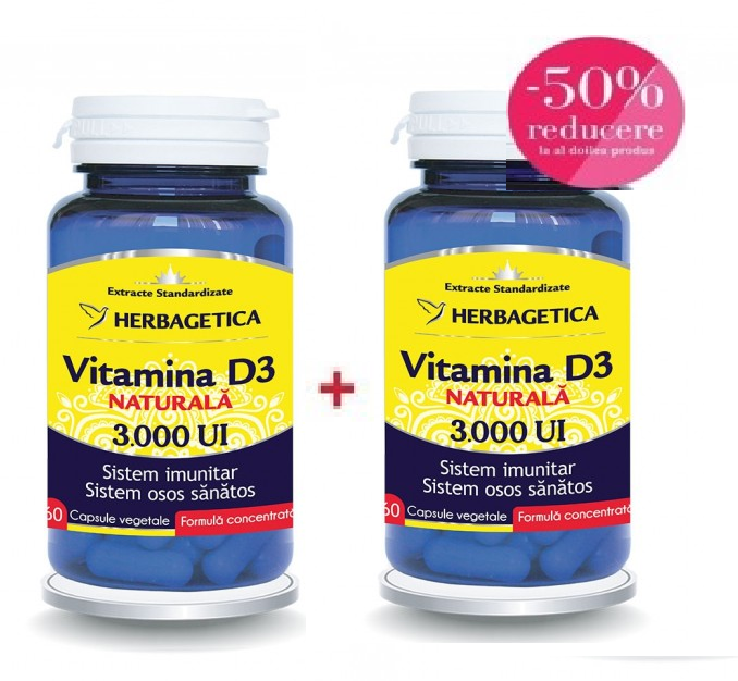 P. VITAMINA D3 NATURALA 3.000 UI 60+60 CPS VEGETALE (-50%)