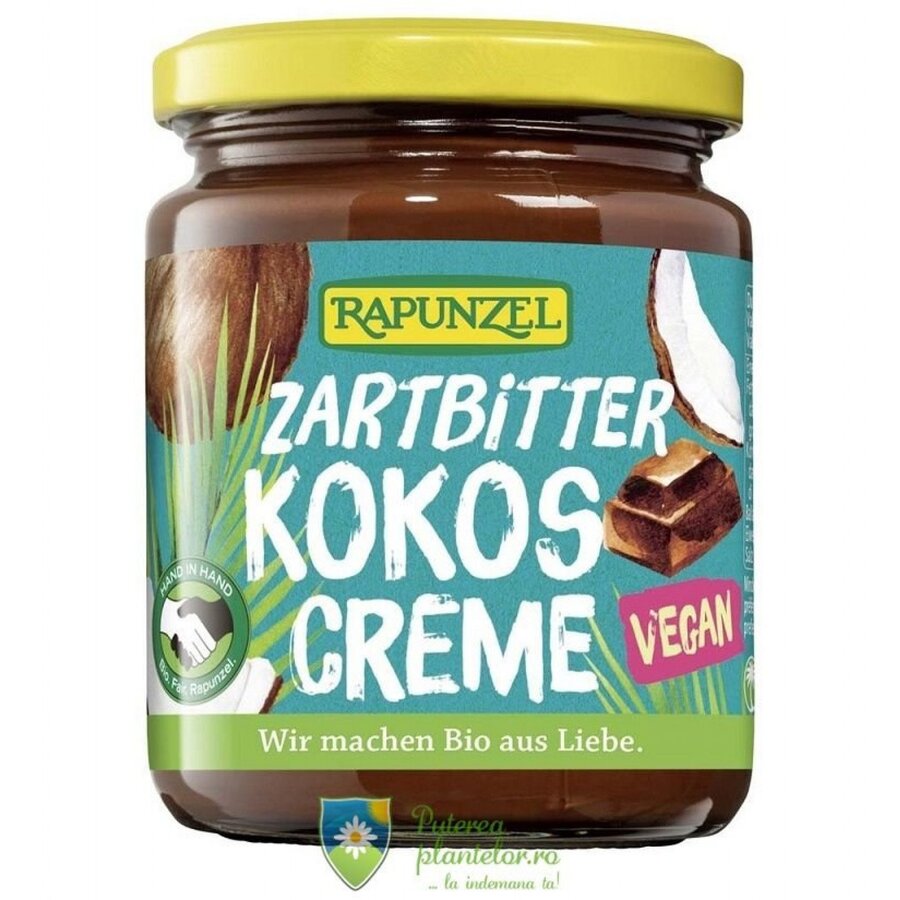 Crema de ciocolata amaruie cu cocos bio 250 gr Expira: 12.07.2025
