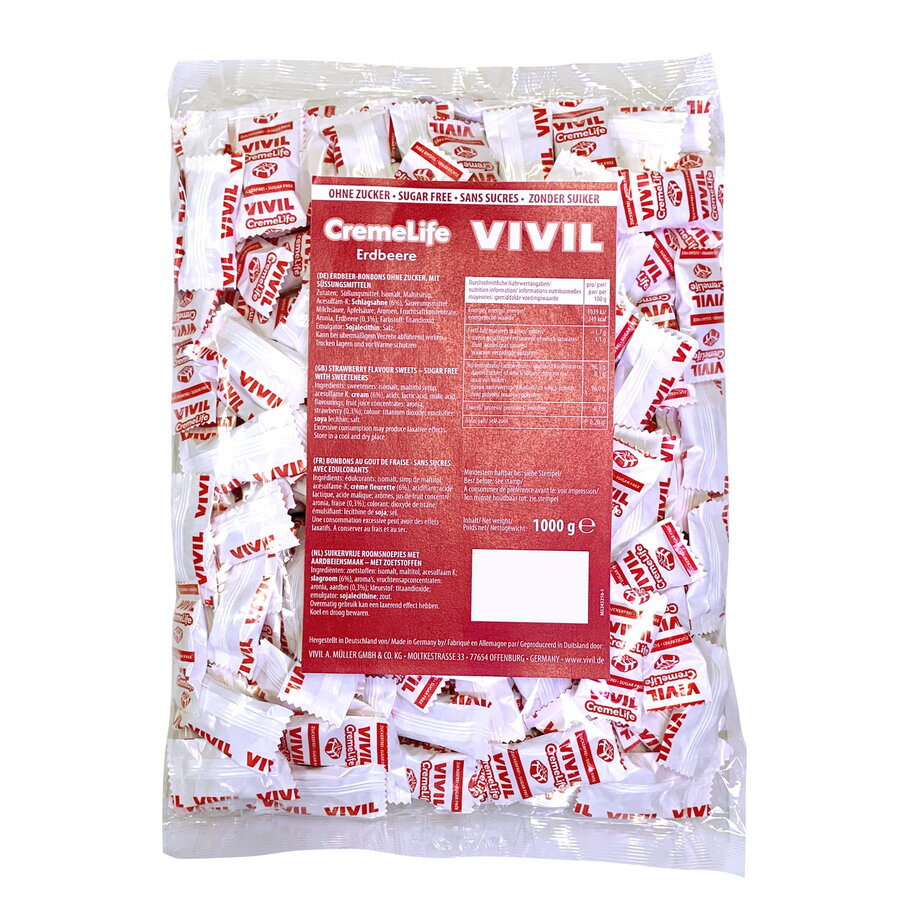 Bomboane cremoase Vivil Creme Life Capsuni fara zahar