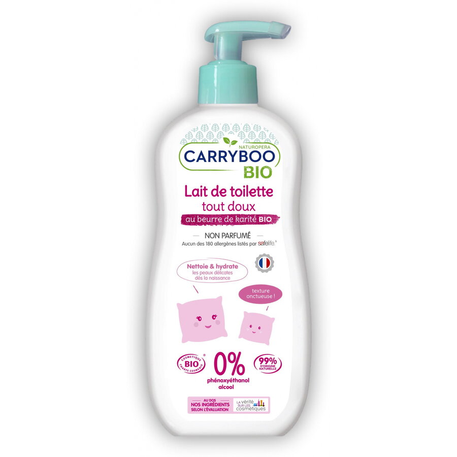 Lapte de corp BIO pentru bebelusi, fara parfum, cu unt de shea Carryboo