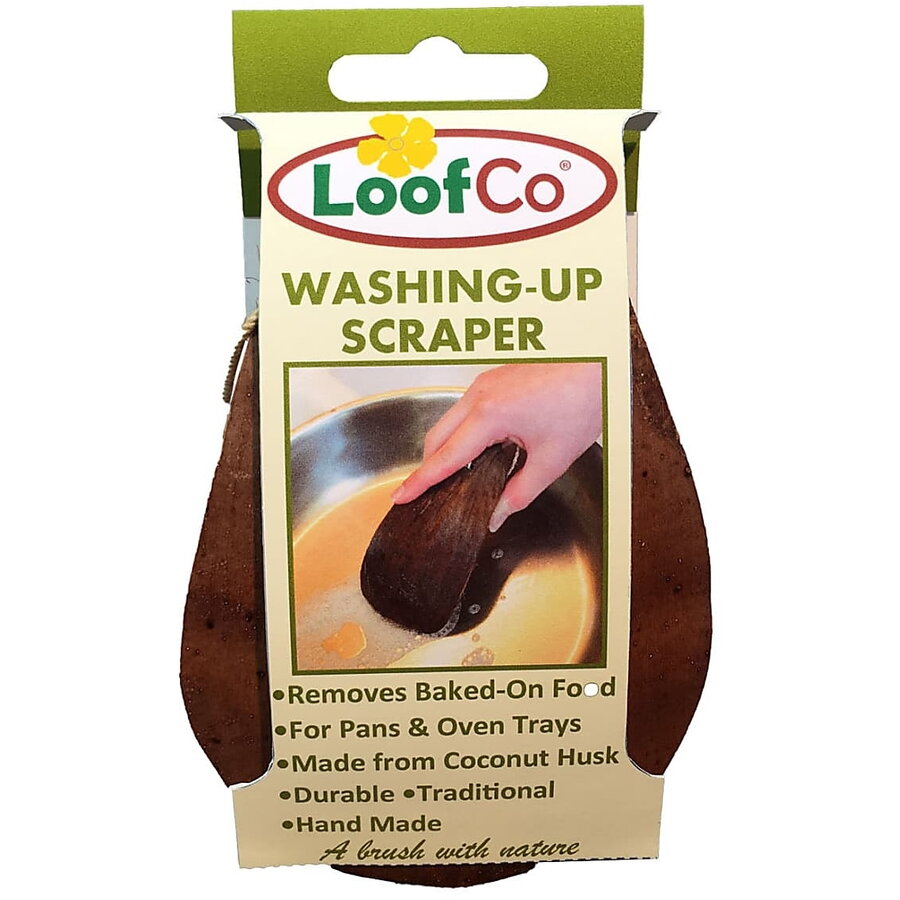 Racleta din coaja de nuca de cocos pentru curatarea vaselor, 11x7 cm