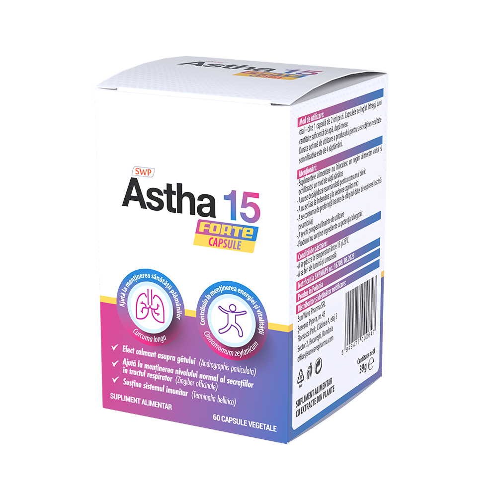 Astha 15 Forte, 60 capsule vegetale, Sun Wave Pharma