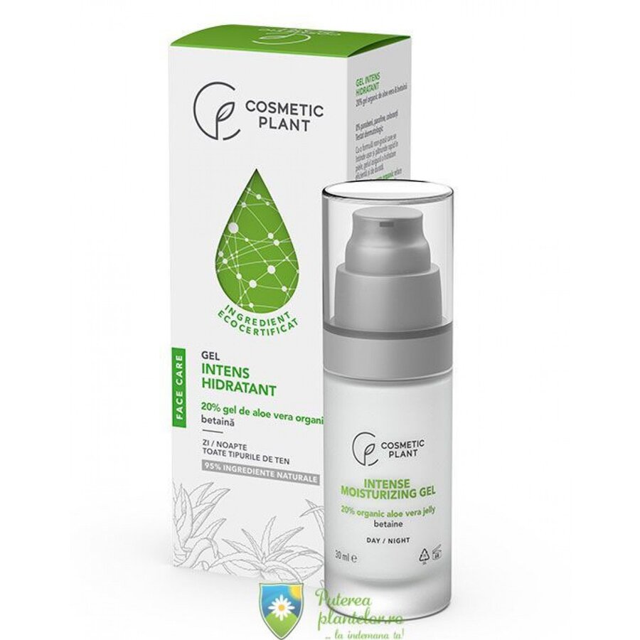 Gel intens hidratant cu gel de aloe vera organic si betaina 30 ml