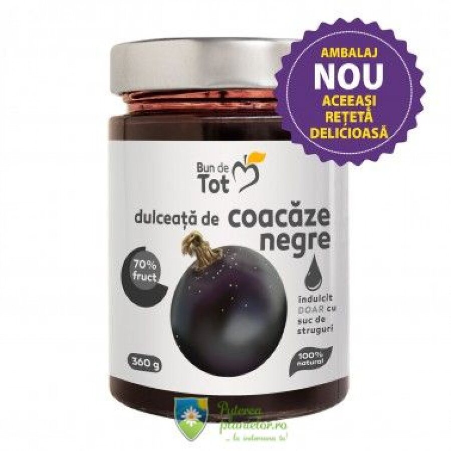 Dulceata de coacaze negre fara zahar 360 gr