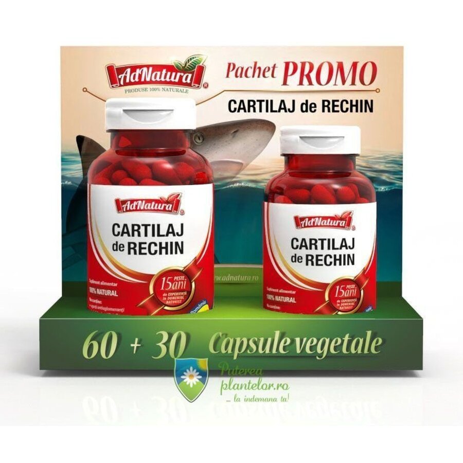 Pachet Promo Cartilaj de rechin 60 capsule + 30 capsule Expira 11.12.25