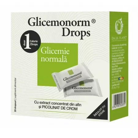 Glicemonorm Drops, 20 bucati, Dacia Plant
