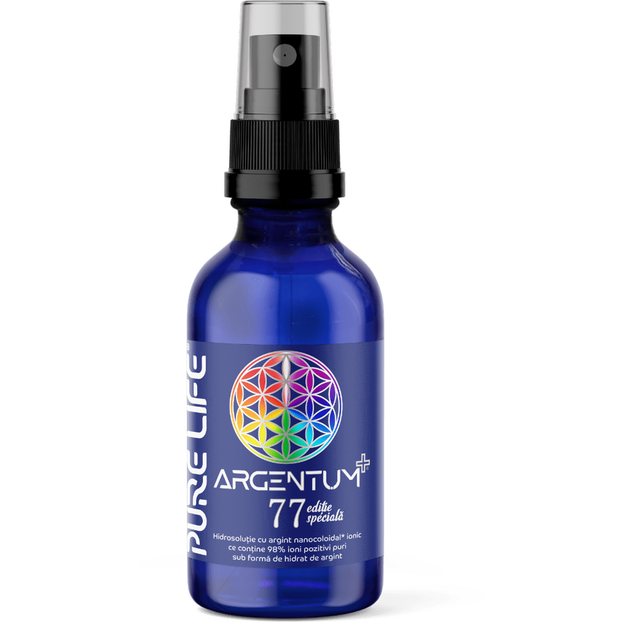 Argint Coloidal 77ppm Argentum Special Pure Life cu pulverizator 60 ml