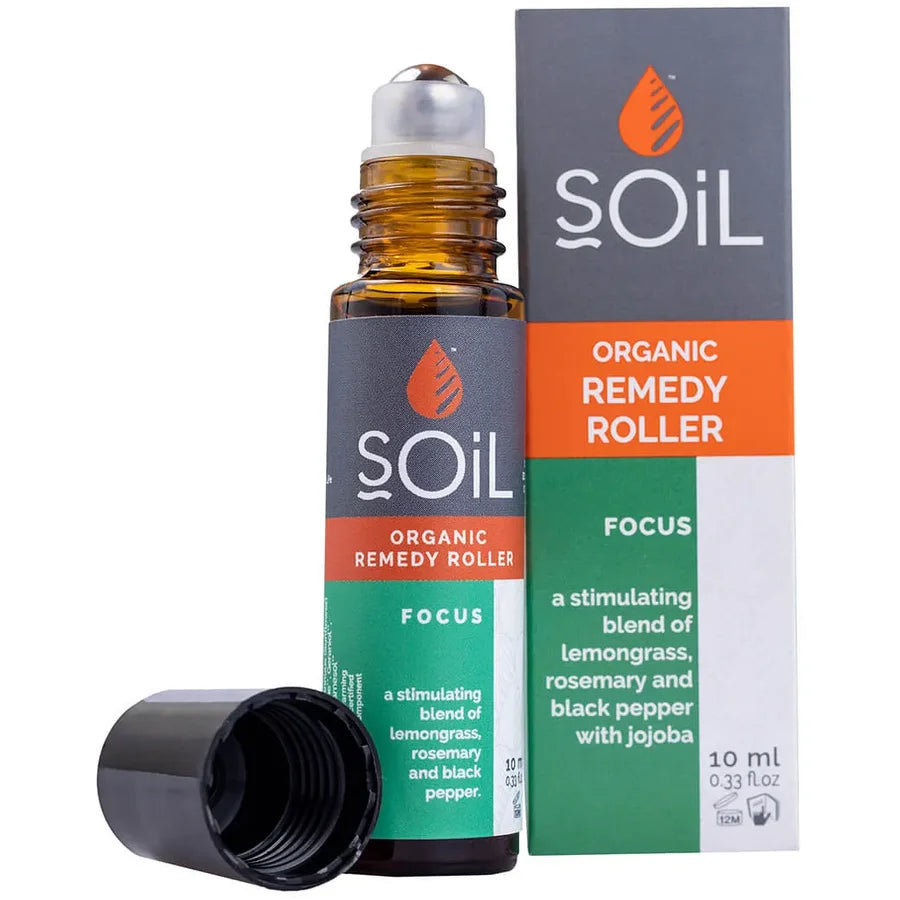 SOiL Roll-On Focus cu Uleiuri Eseniale Pure Organice ECOCERT 10 ml Concentrare NOU