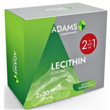 Pachet AV313 Lecitina 1200mg 30cps. 1+1, Adams