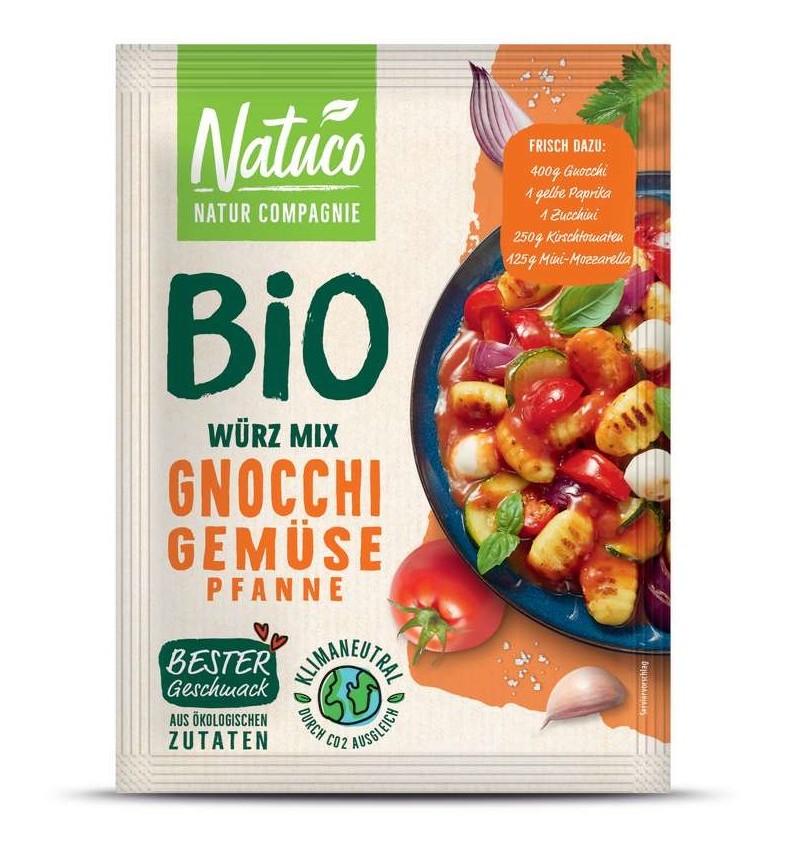 Mix de condimente bio pentru Gnocchi cu legume la tigaie, 42g Natuco