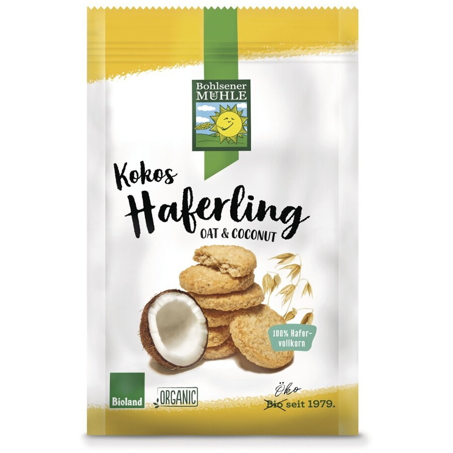 Biscuiti din ovaz si cocos Bio, 125g, Bohlsener Mulher