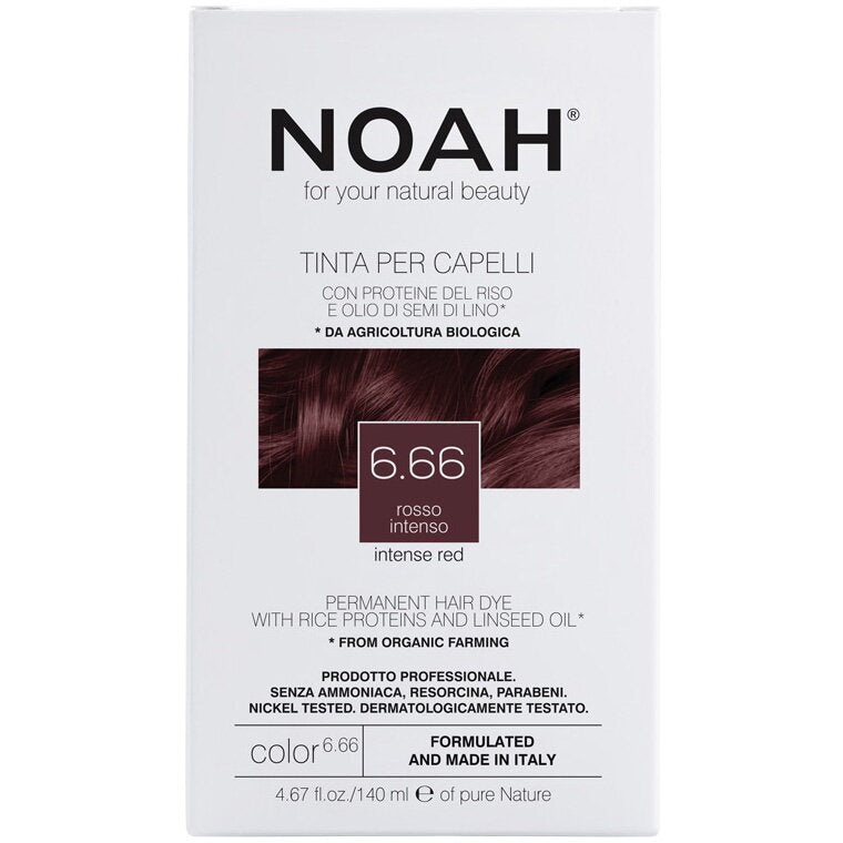 Vopsea de par naturala fara amoniac, Blond roscat inchis, 6.66, Noah, 140 ml