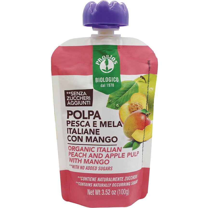 Piure de fructe fara zahar - piersici, mere, mango 100g