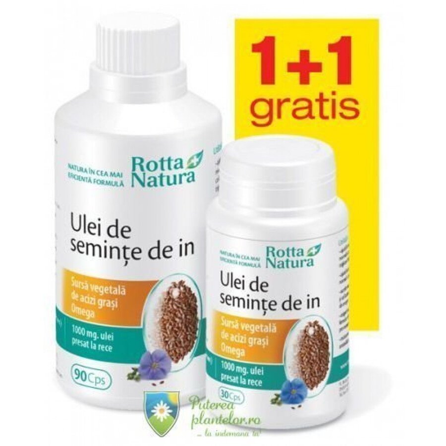 Ulei de seminte de in 90 cps + 30 cps Cadou