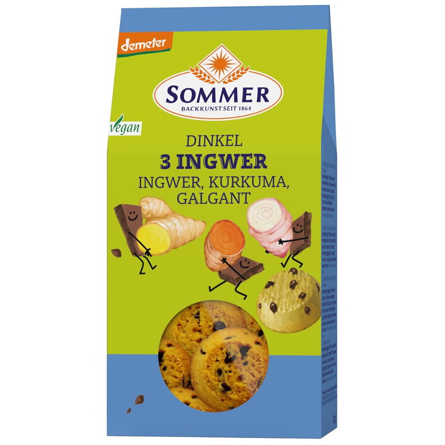 Fursecuri vegane din spelta cu ghimbir si curcuma 150 gr BIO